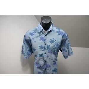 Thomas Dean Dress Shirt Floral Short Sleeve Button Up‎ Mens Size Medium